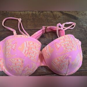 Vineyard Vines Tang fish underwire Pink and Orange Bikini Top NWT